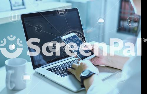 Man Using Digital Device Make Payments Online Shopping And Icon Customer Network Connection On Screen.